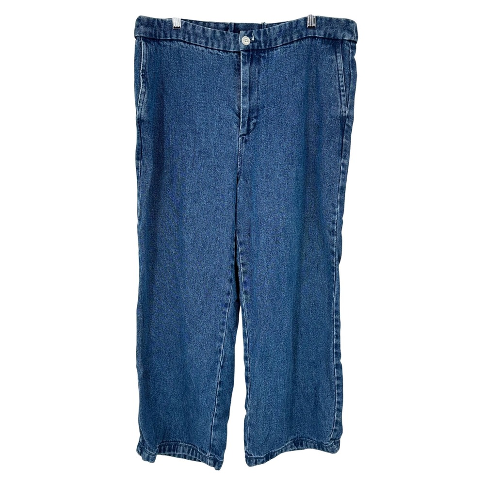 J.Crew 32 Lace-up‎ drapey wide-leg Jean mid-rise rope tie back nautical bz734